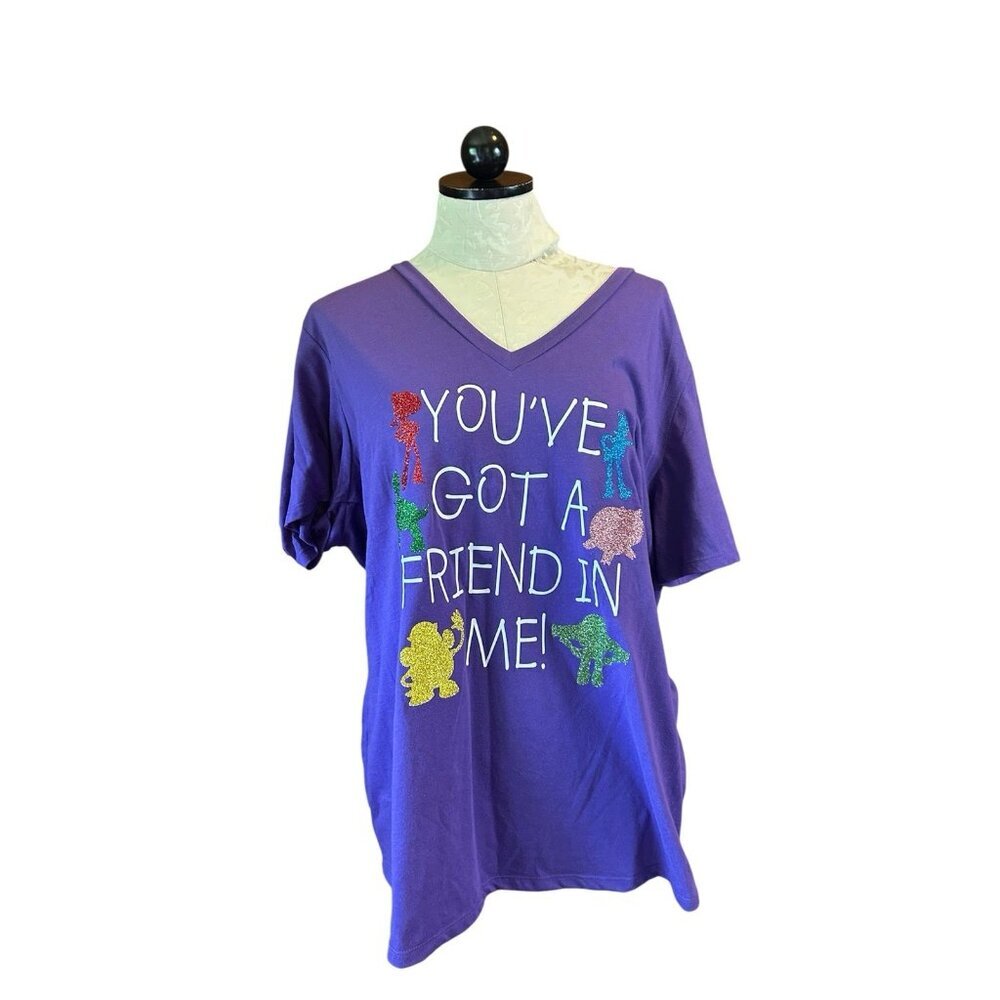 Kavio Toy Story‎ T Shirt Purple Hollywood Studios Plus 2X V-Neck Disney World